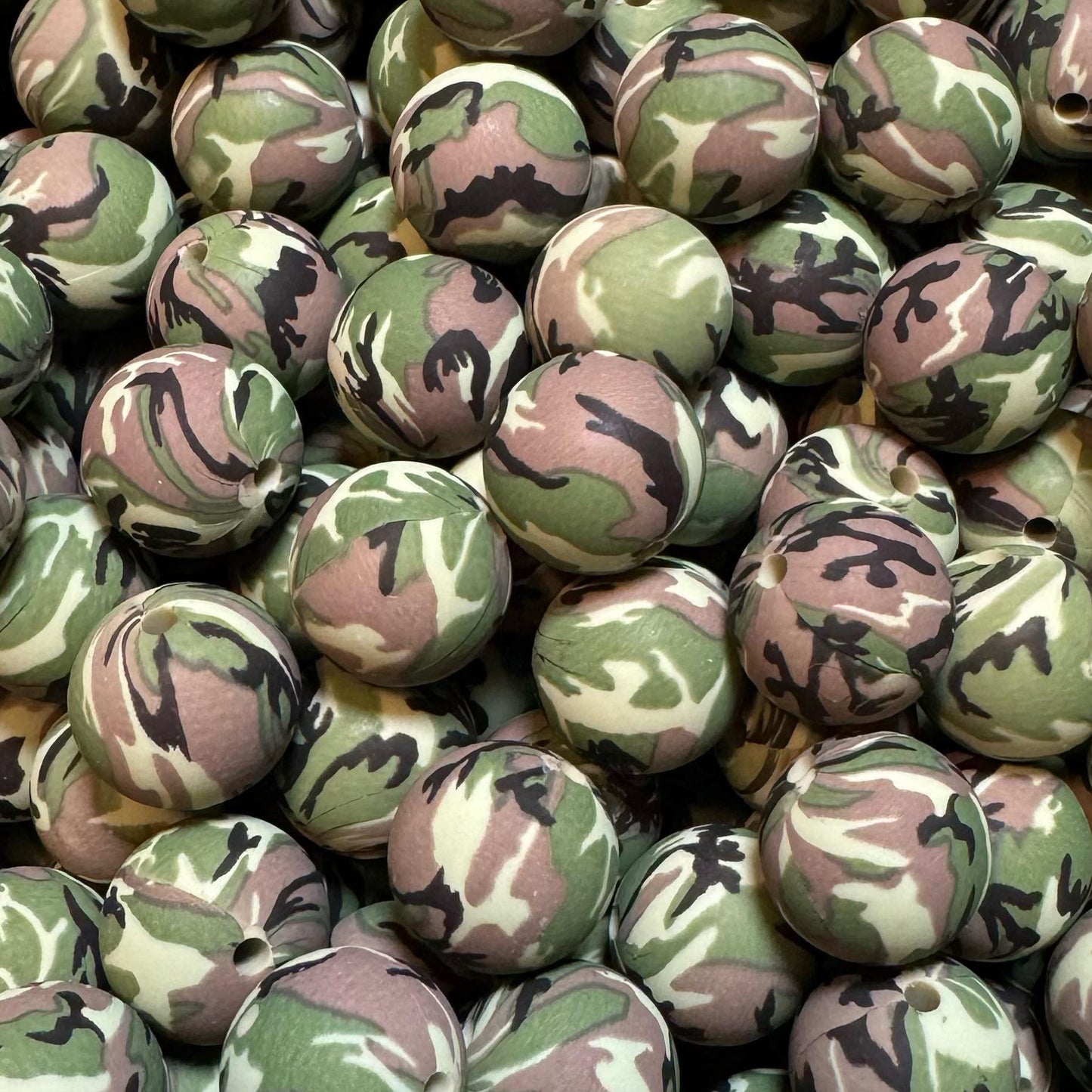 15mm Camo Silicone Bead