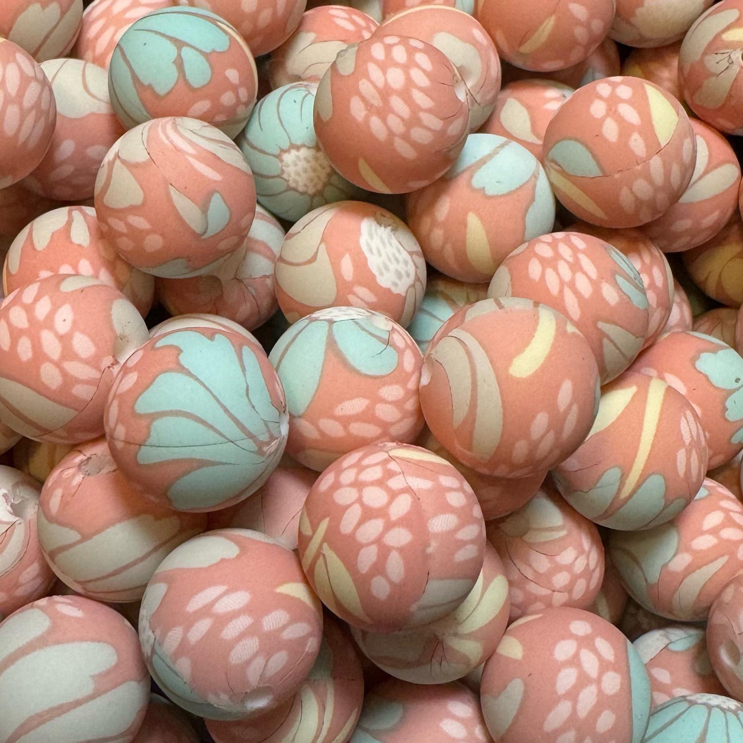 15mm Boho Blossoms Silicone Bead