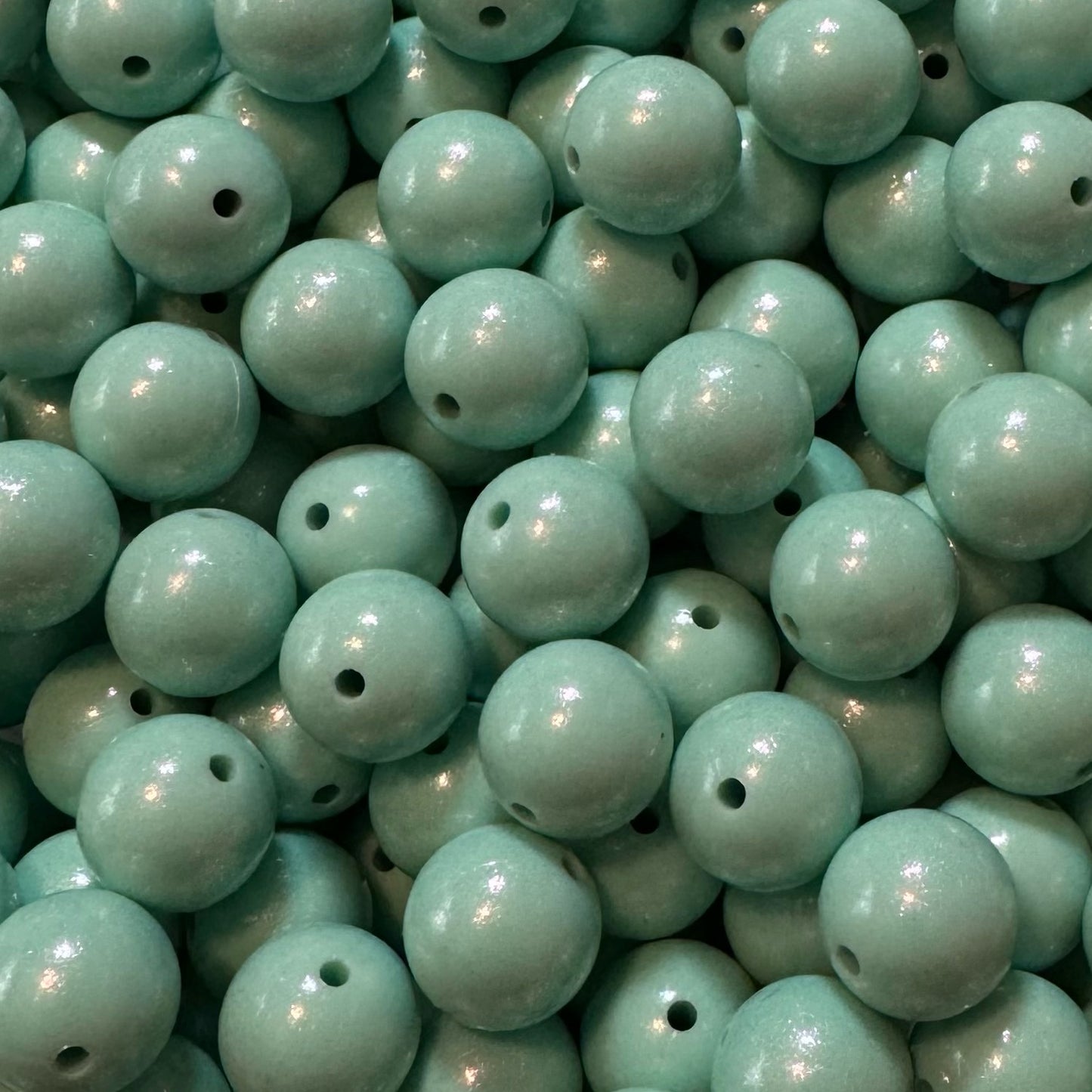 15mm Mint Green Chameleon Silicone Bead