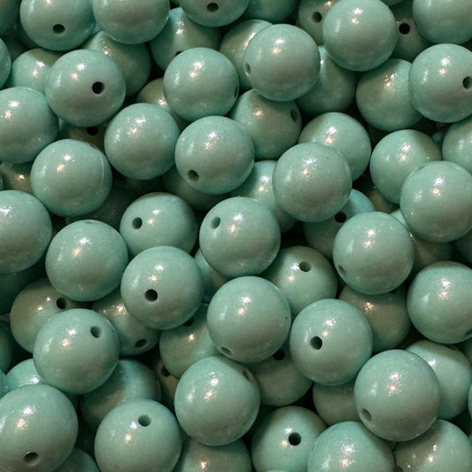 15mm Mint Green Chameleon Silicone Bead