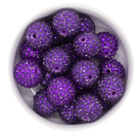 20mm Purple Rhinestone Acrylic Bead