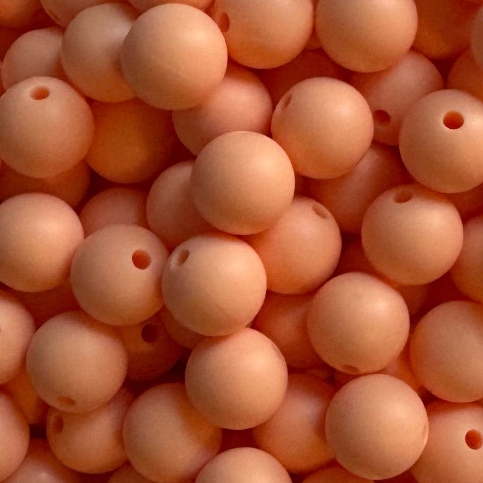 15mm Peachy Silicone Bead