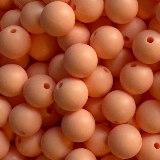 15mm Peachy Silicone Bead