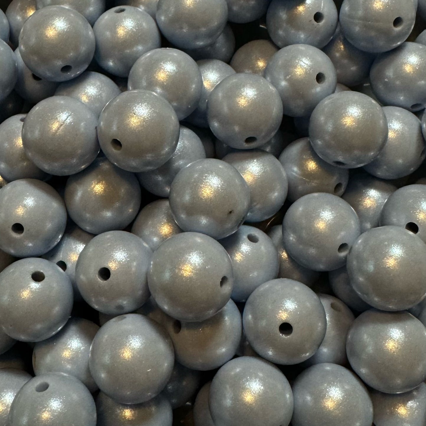 15mm Light Blue Chameleon Silicone Bead