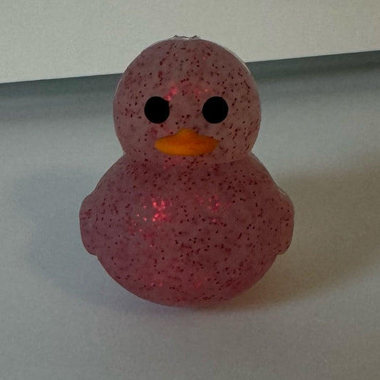 3-D Burgundy Glitter Silicone Duck Focal