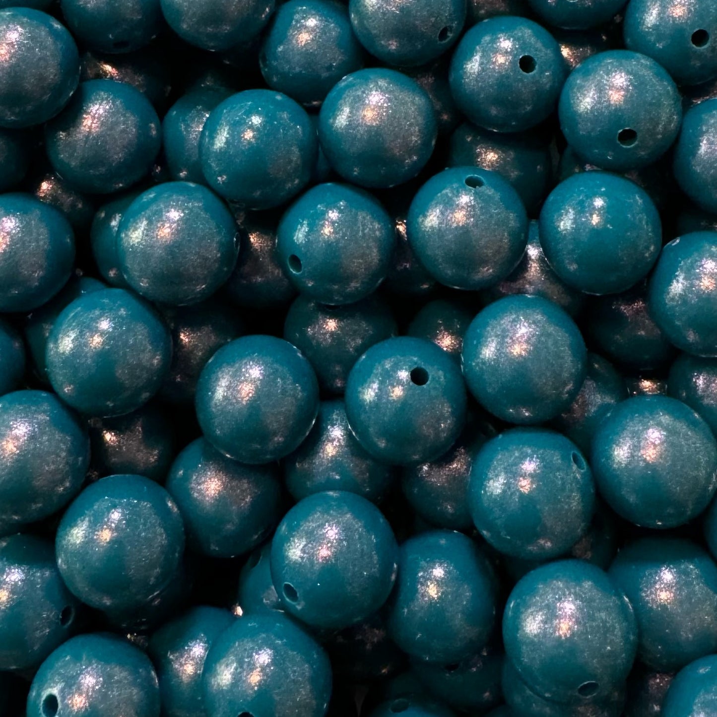 15mm Deep Blue Chameleon Silicone Bead