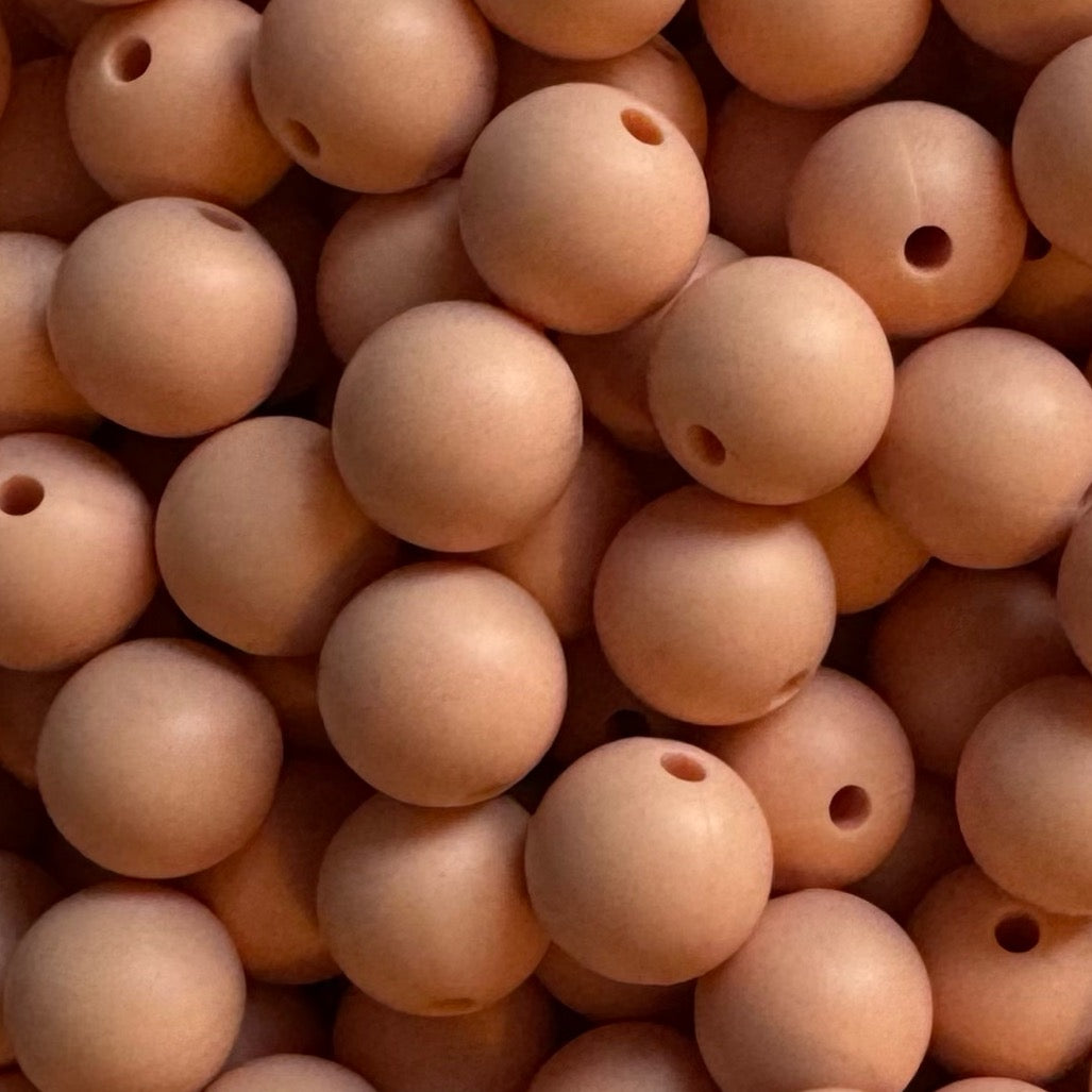 15mm Dusty Coral Silicone Bead