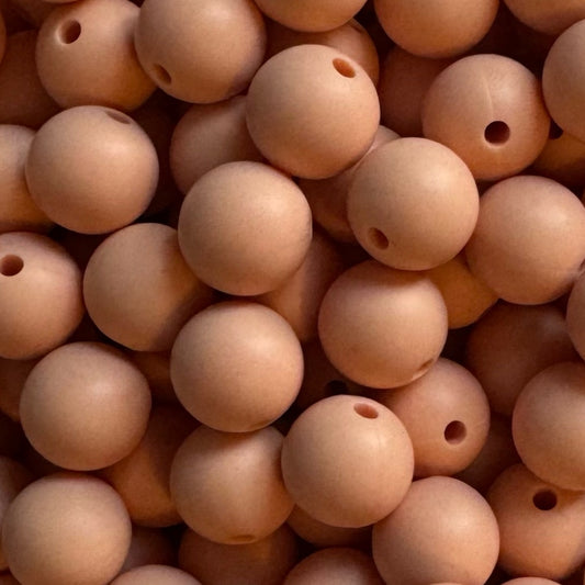15mm Dusty Coral Silicone Bead