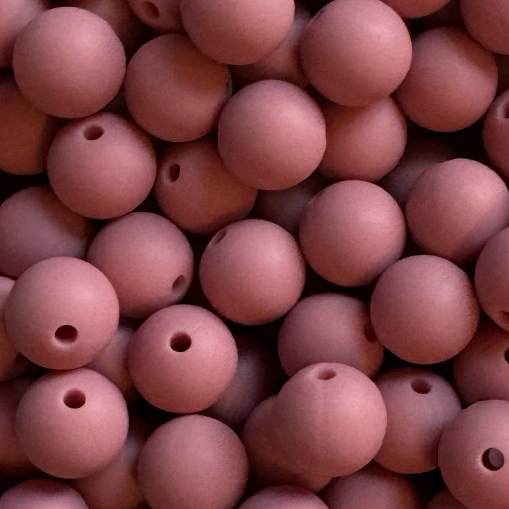 15mm Blush Silicone Bead