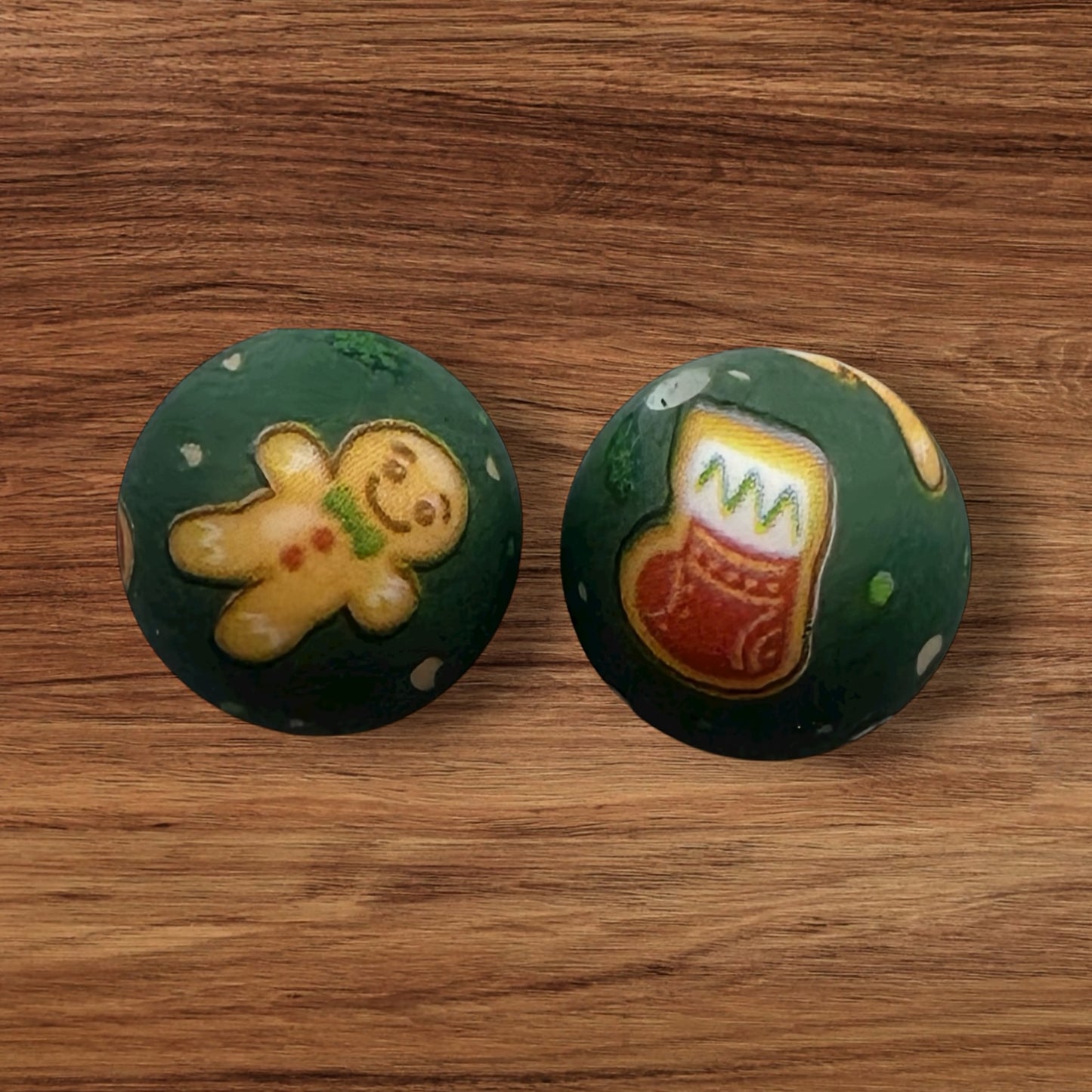 15mm Green Gingerbread Silicone Bead