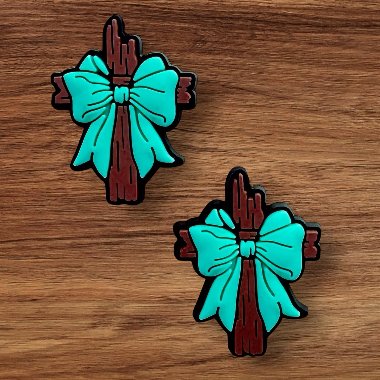 Wooden Cross With Bow Focal