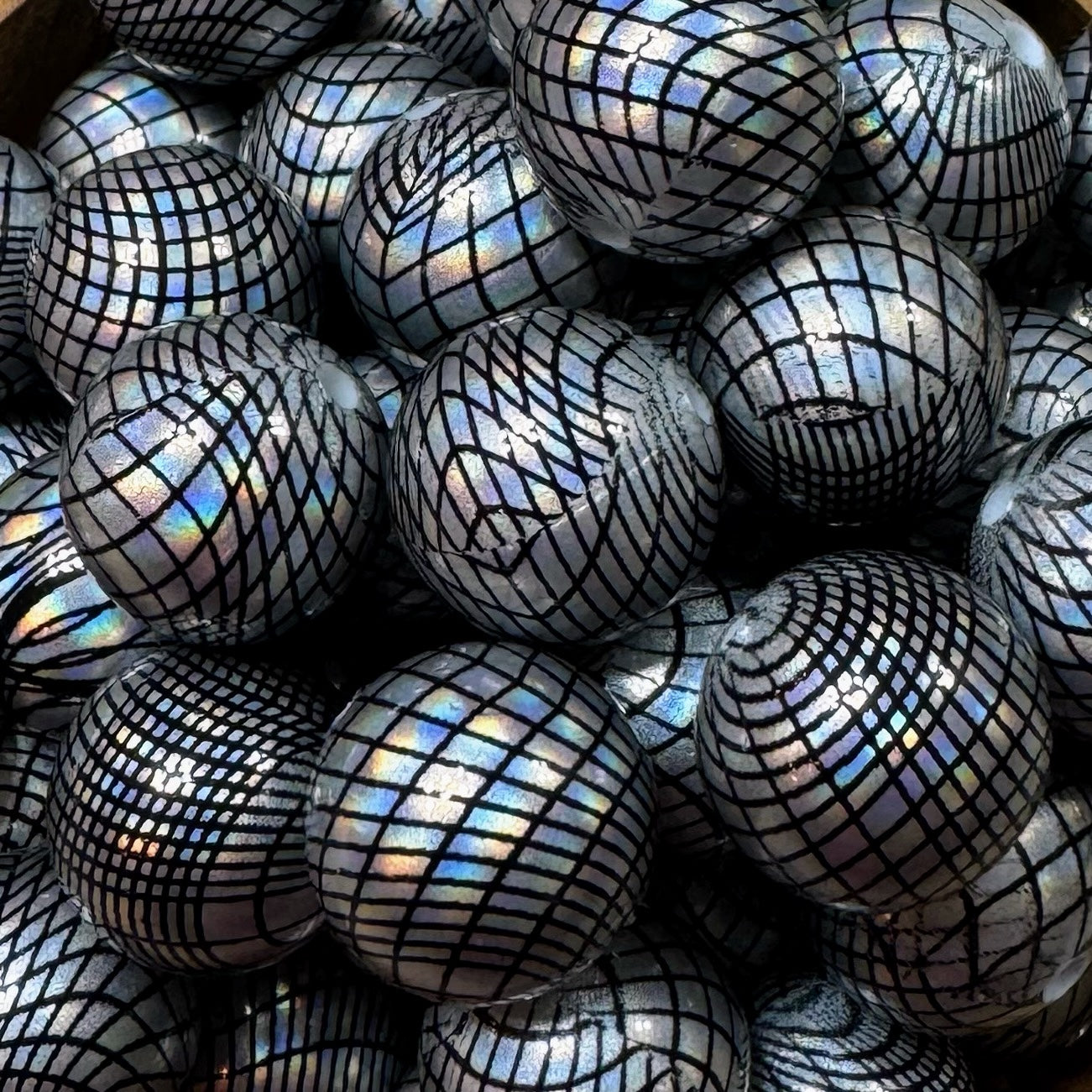 15mm Holographic Silicone Bead (Custom)