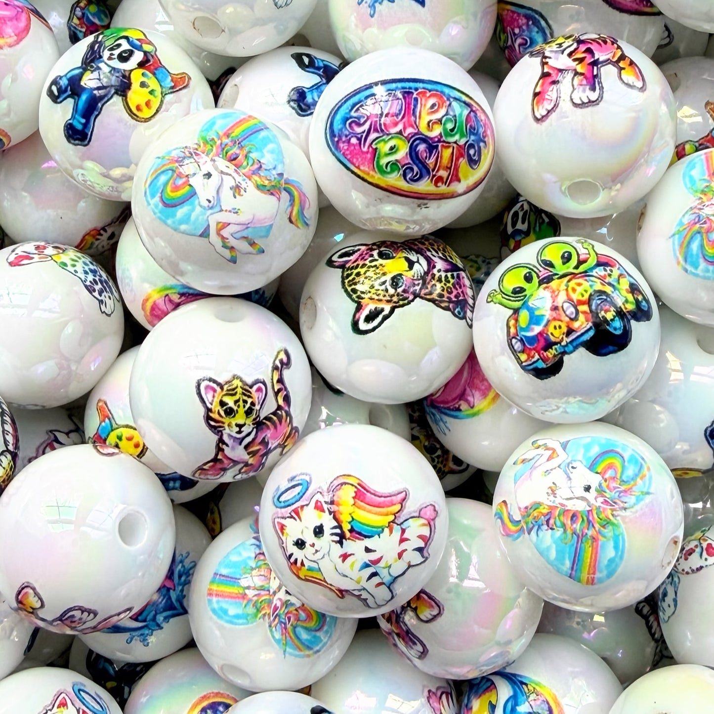 16mm Lisa Frank Acrylic Beads