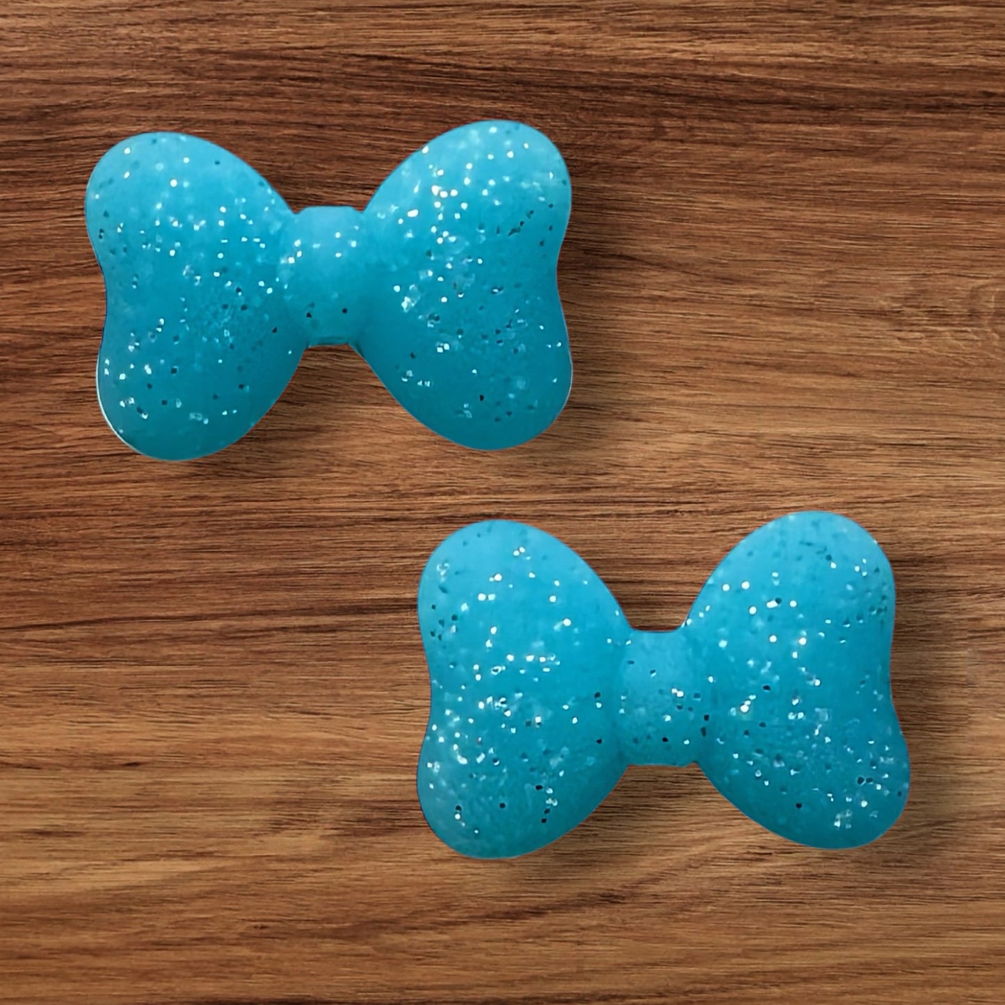 Blue Glitter Bow Focal