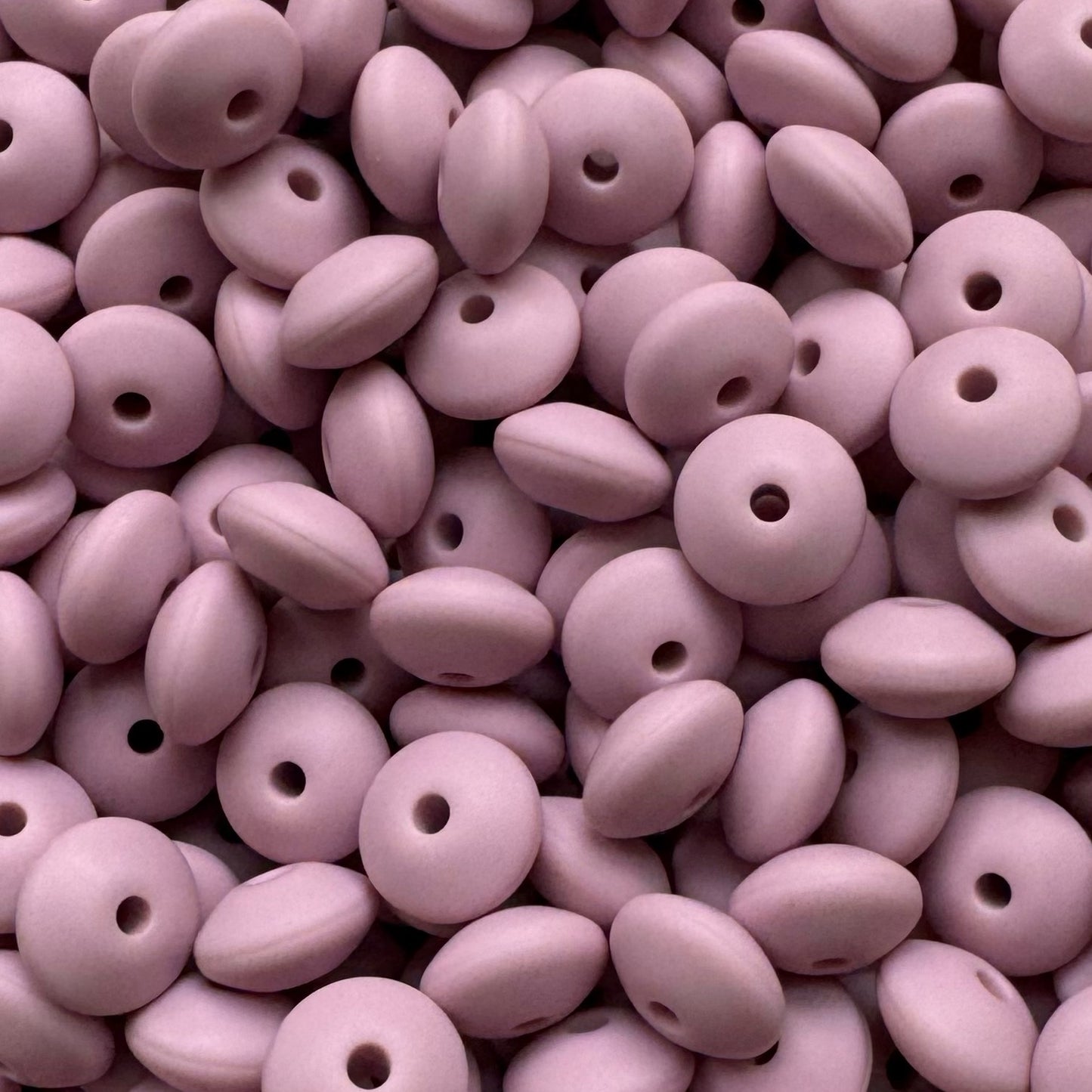 12mm Light Purple Silicone Lentil Bead