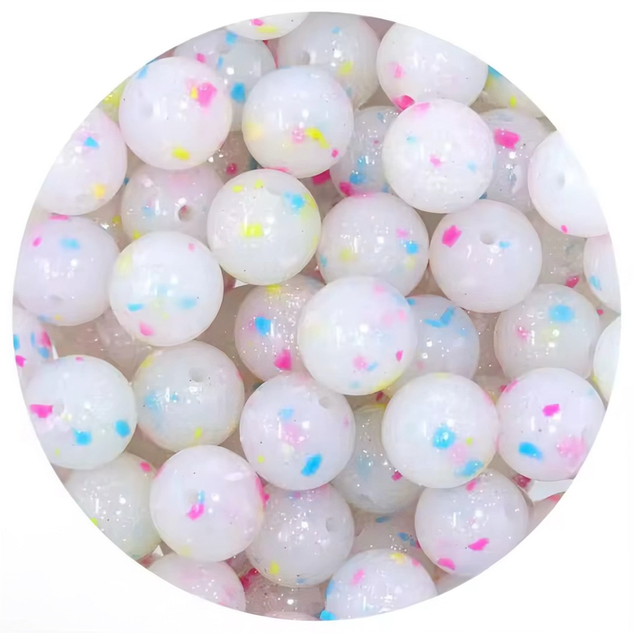 15mm Confetti Silicone Bead