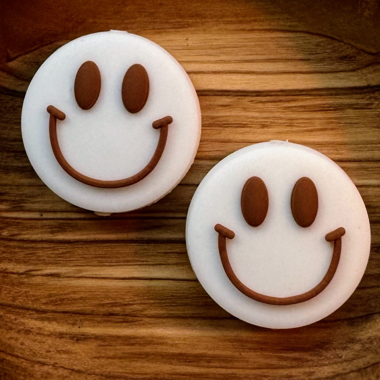 White & Brown Happy Face Focal