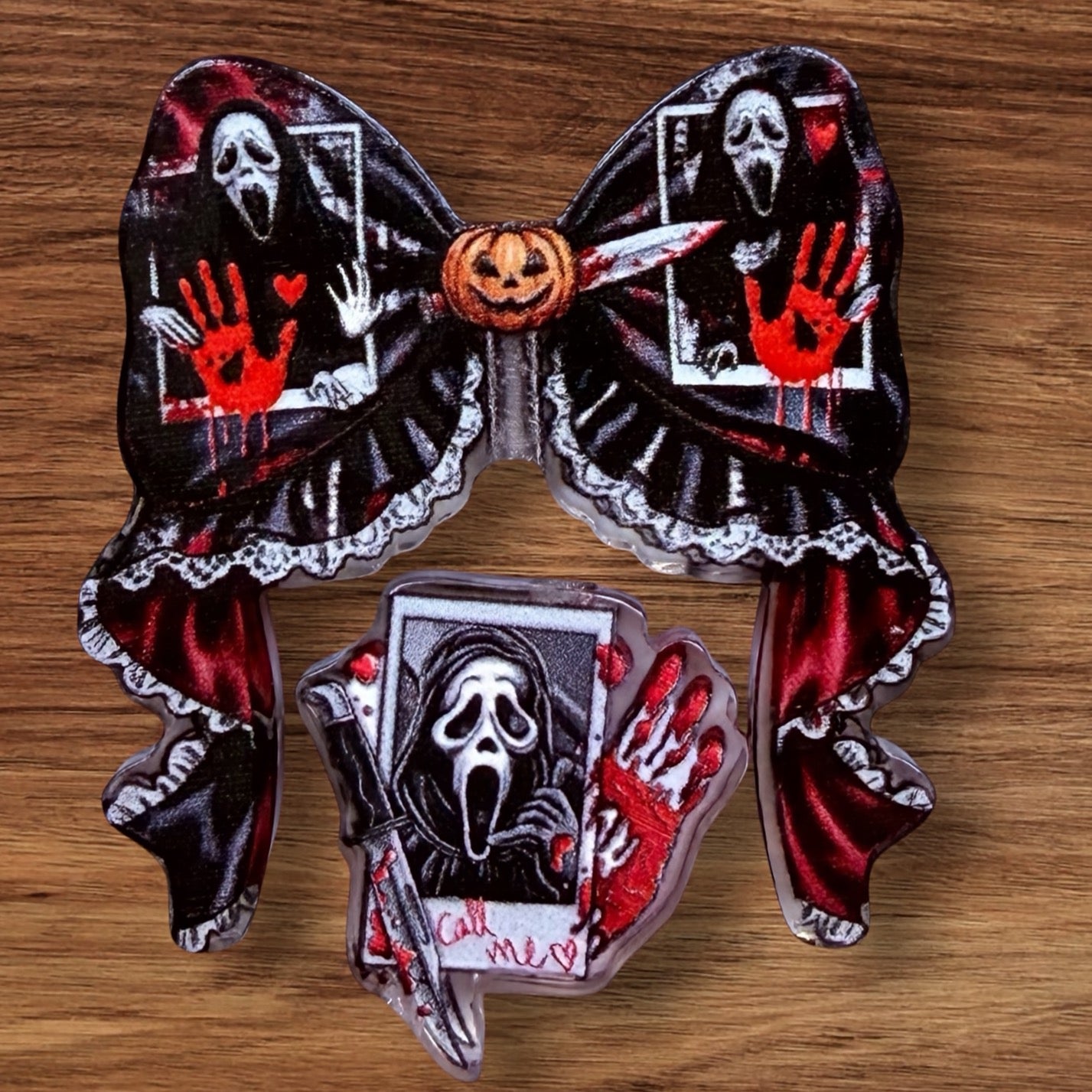 Ghostface Acrylic Bow Focal