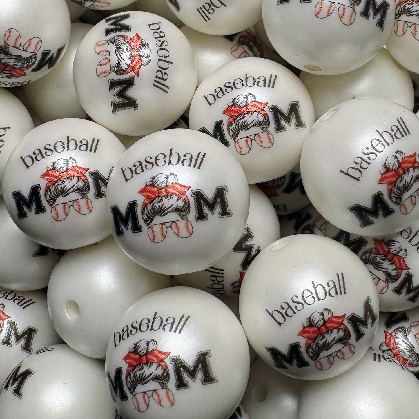 20mm Baseball Mom Acrylic Bead