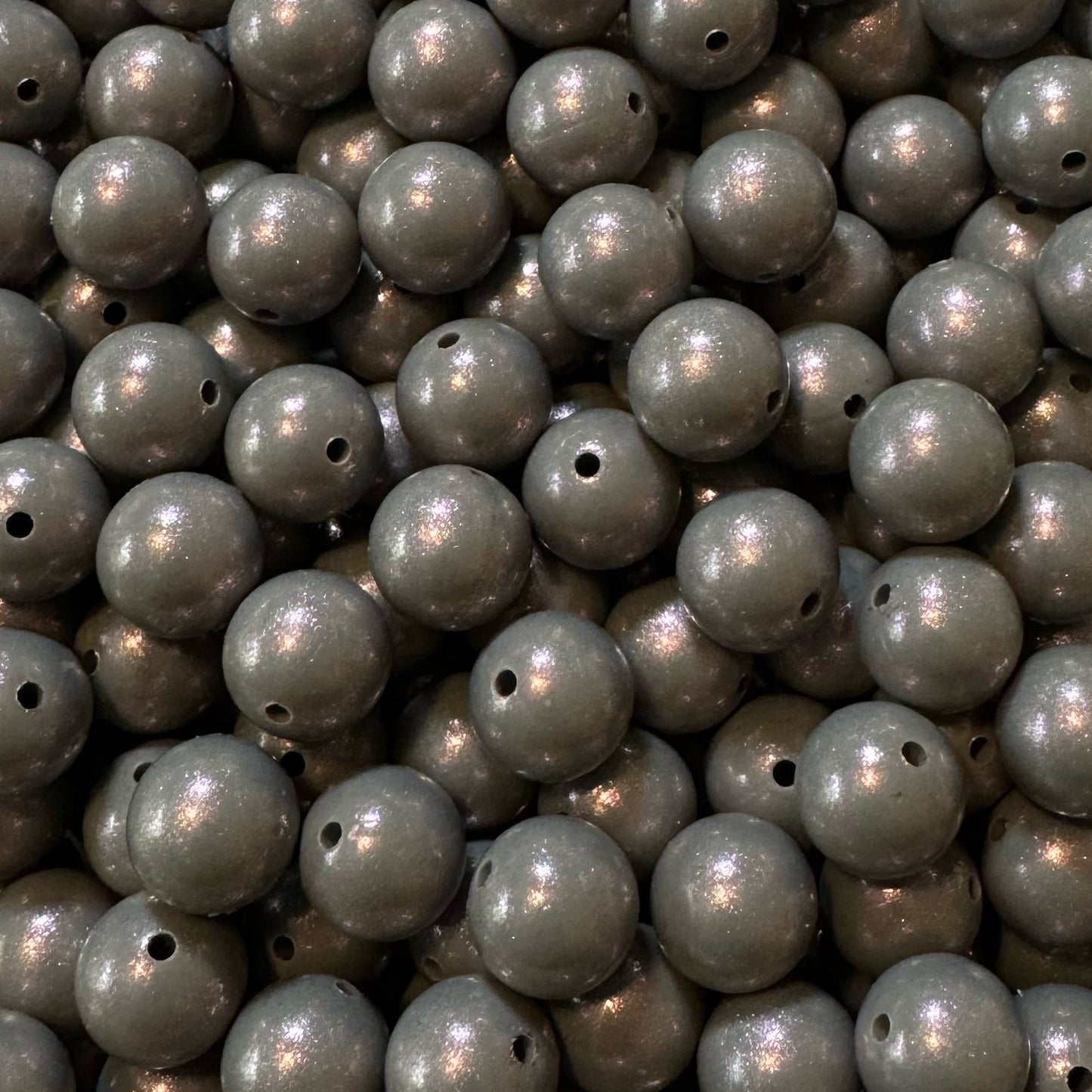 15mm Dark Grey Chameleon Silicone Bead
