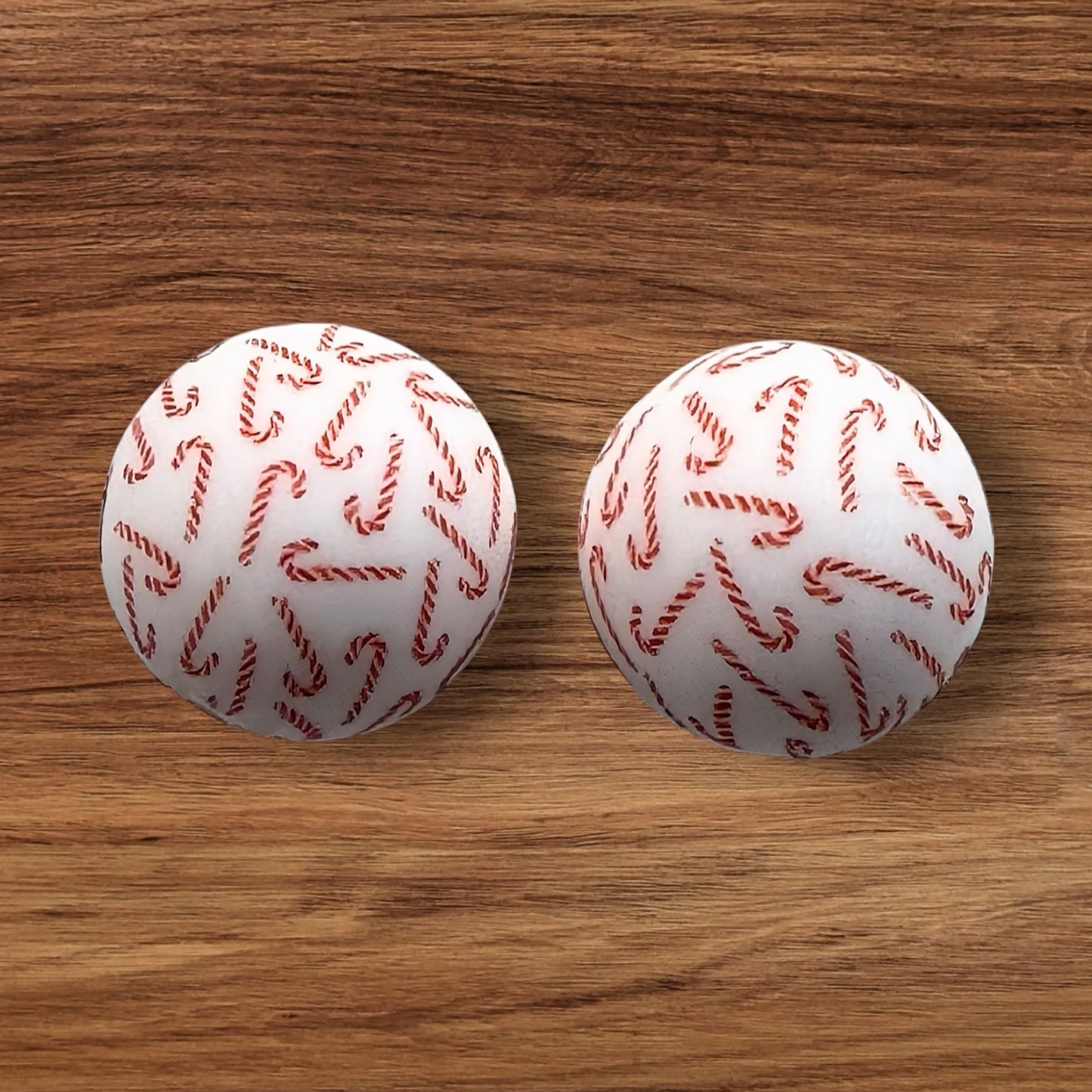 15mm Candy Cane Silicone Bead
