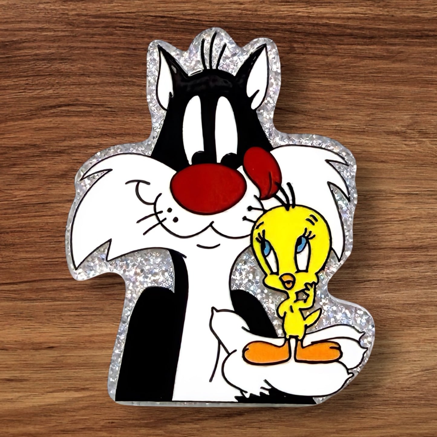 Cat & Bird Acrylic Flatback