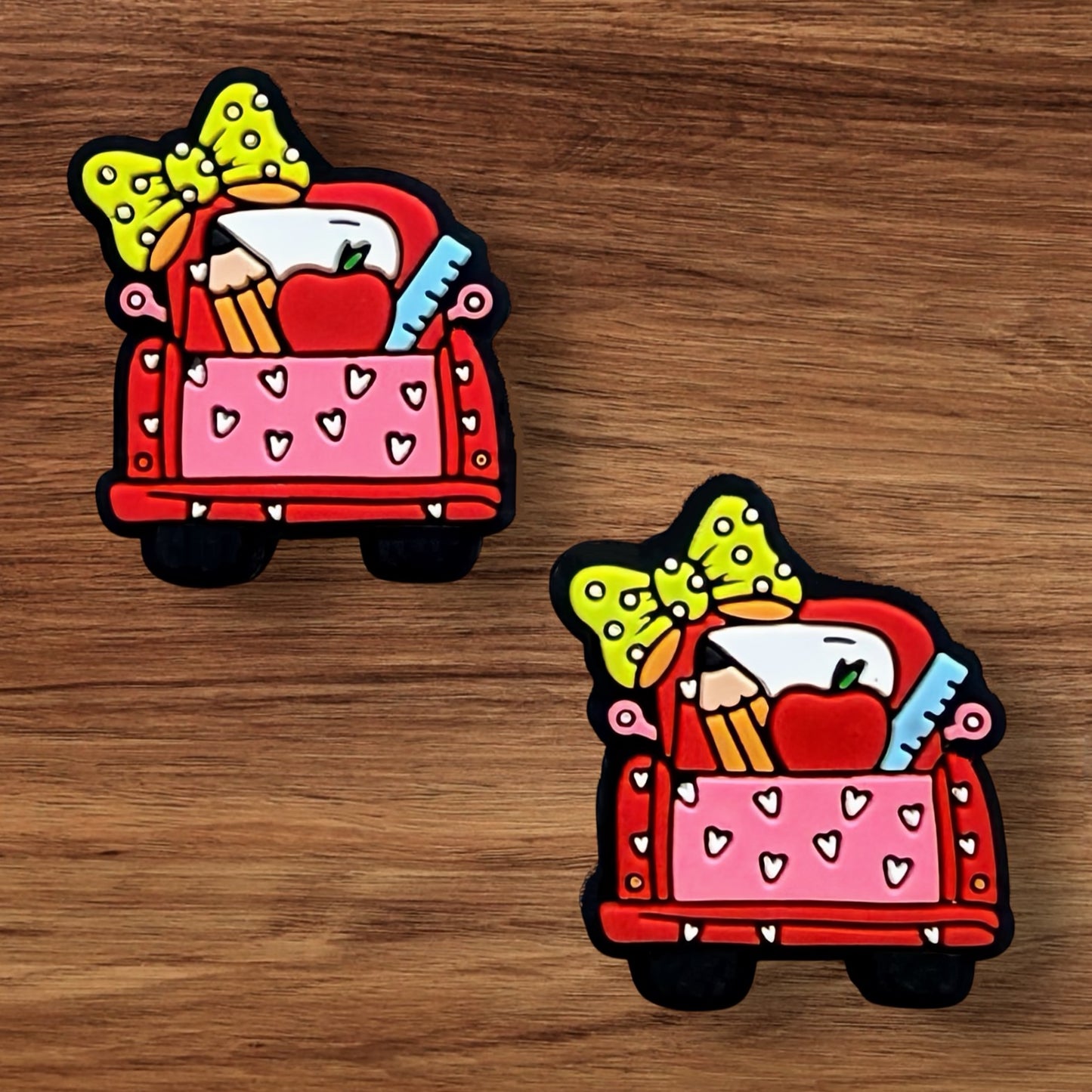 School Truck With Hearts Focal