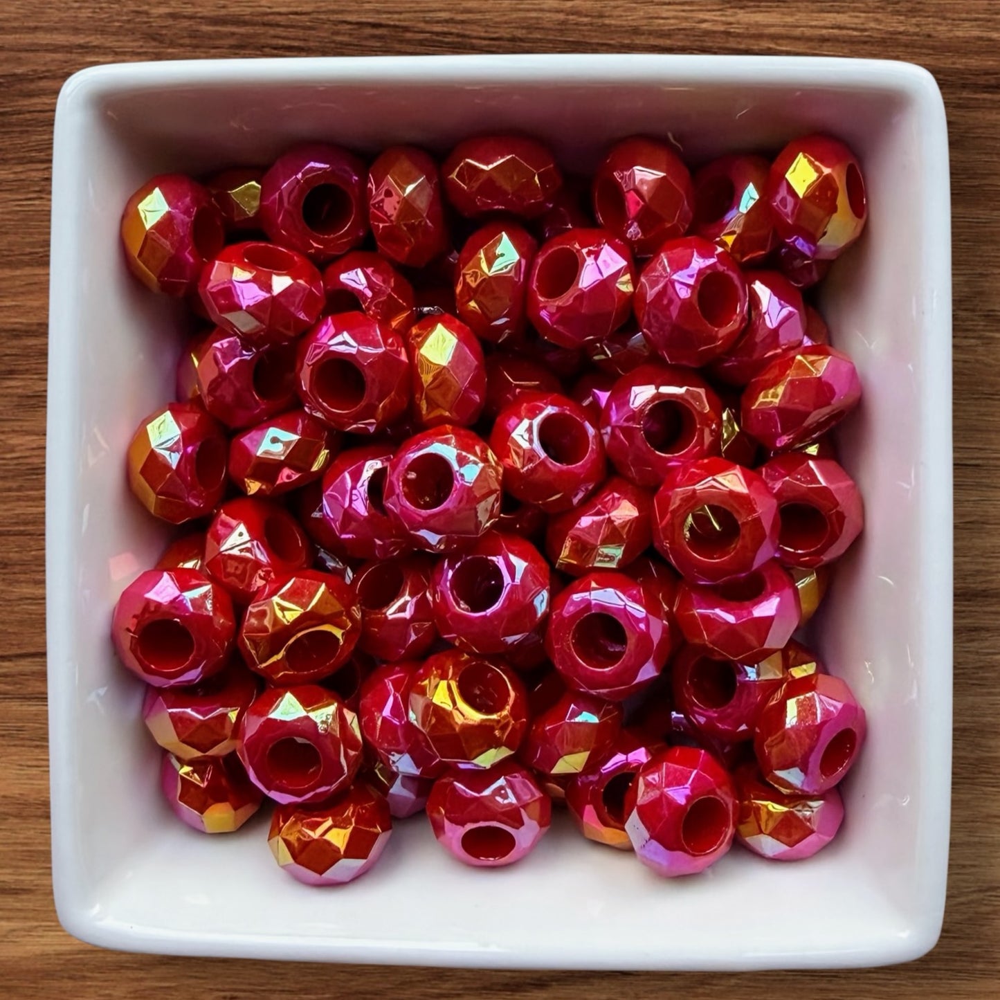 12mm Red Large Hole Acrylic Spacer