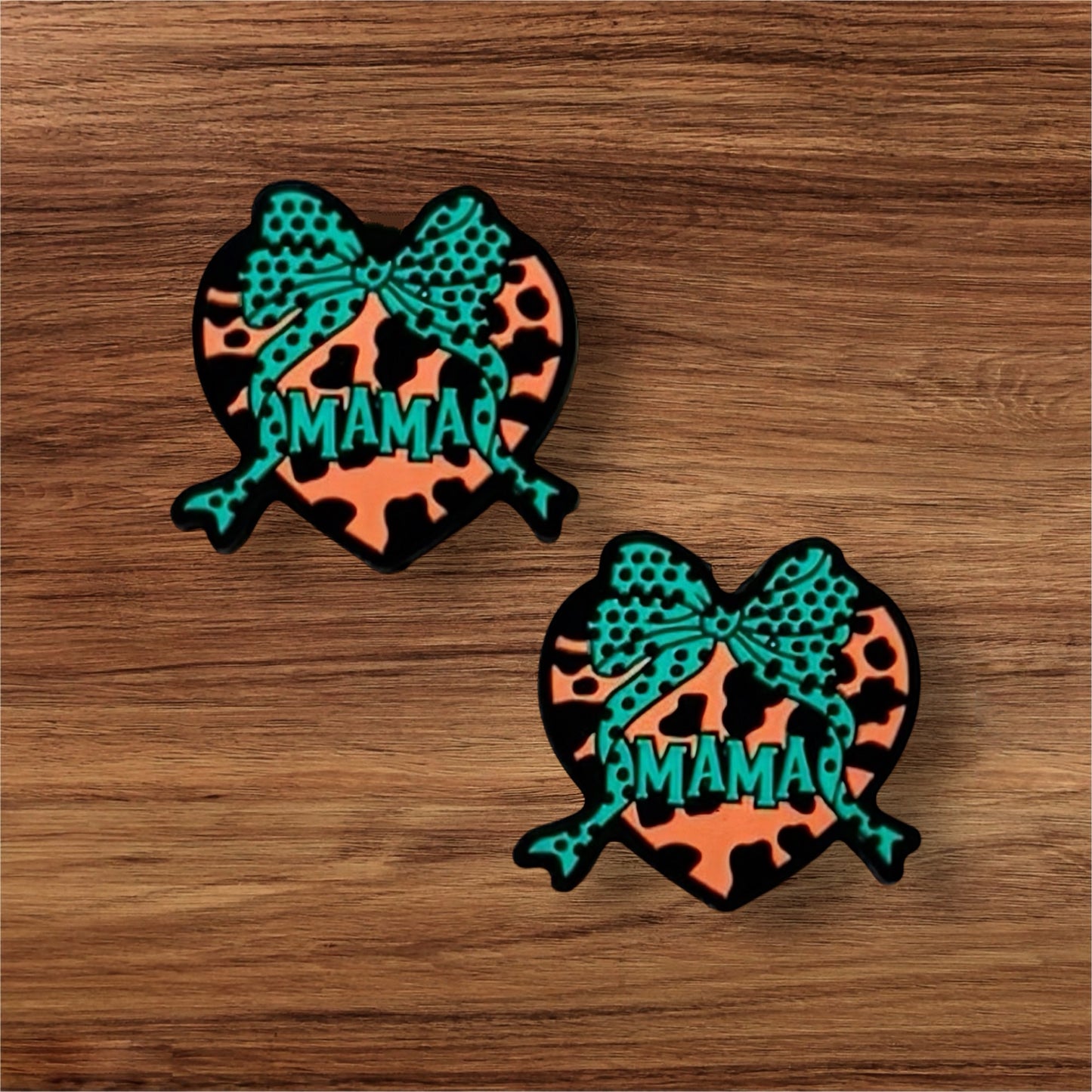 Brown Leopard Mama Heart Focal