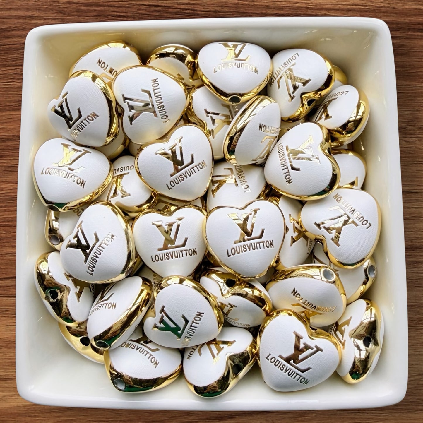 Designer Acrylic Heart Bead