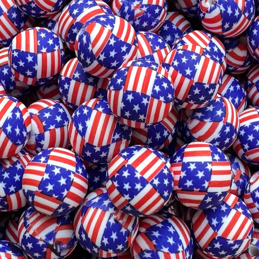 15mm Flag Silicone Bead