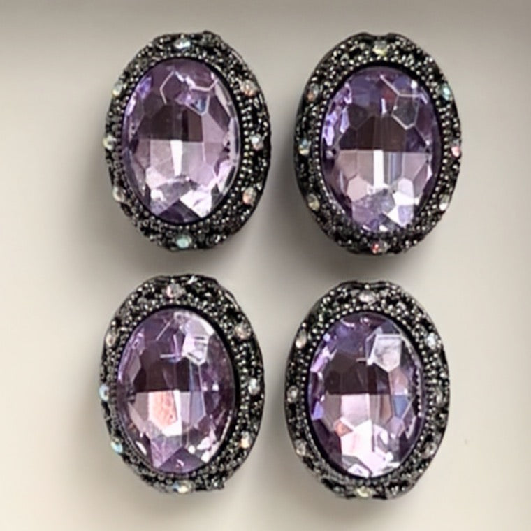 Oval Hematite Purple Gemstone Bead