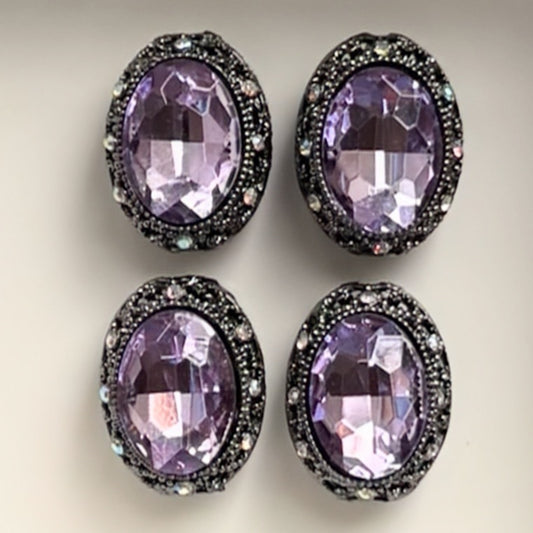 Oval Hematite Purple Gemstone Bead