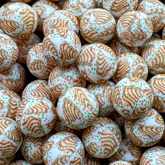 15mm Christmas Tree Cake Silicone Bead
