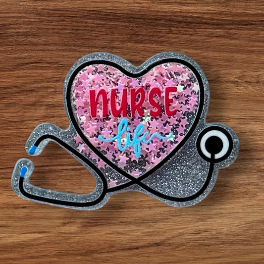 Nurse Life Acrylic Flatback Shaker