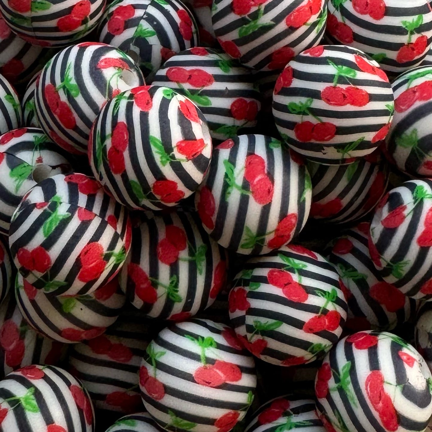 15mm Cherry Silicone Bead