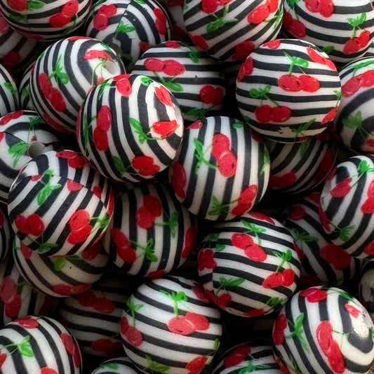 15mm Cherry Silicone Bead