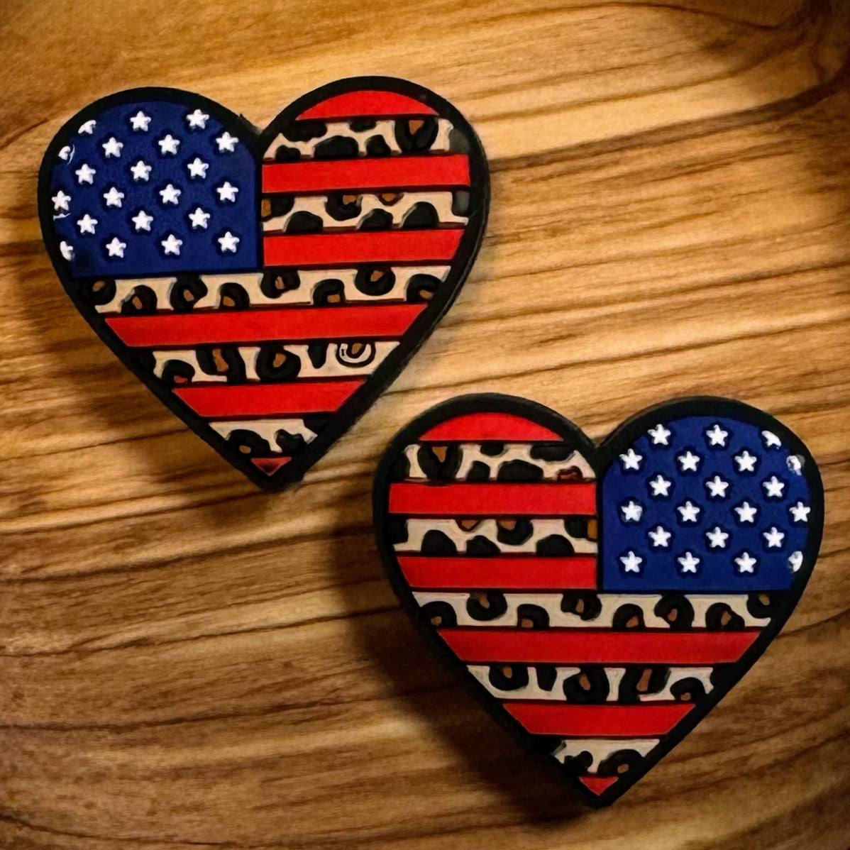 Leopard Flag Heart Focal