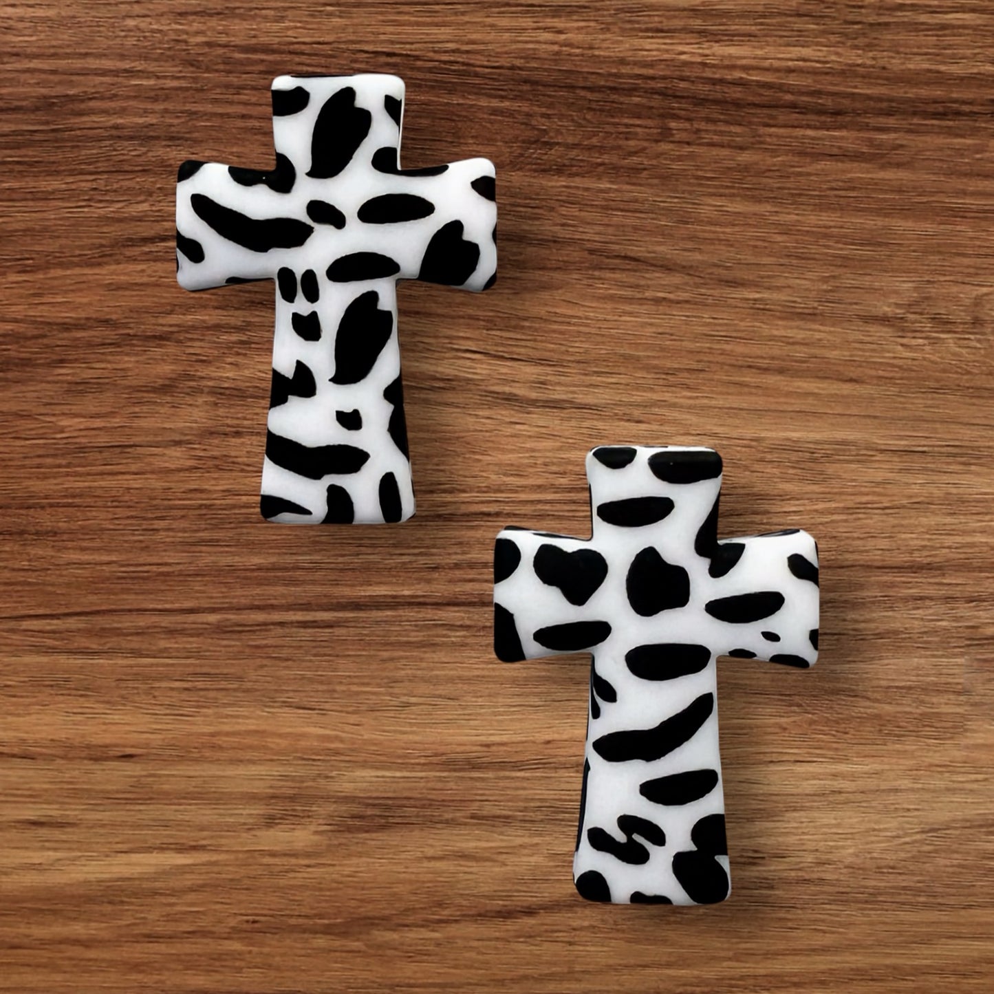 Cow Print Cross Focal