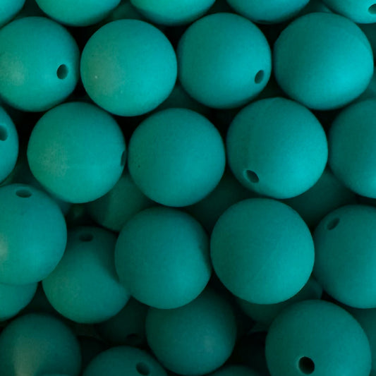 15mm Turquoise Silicone Bead