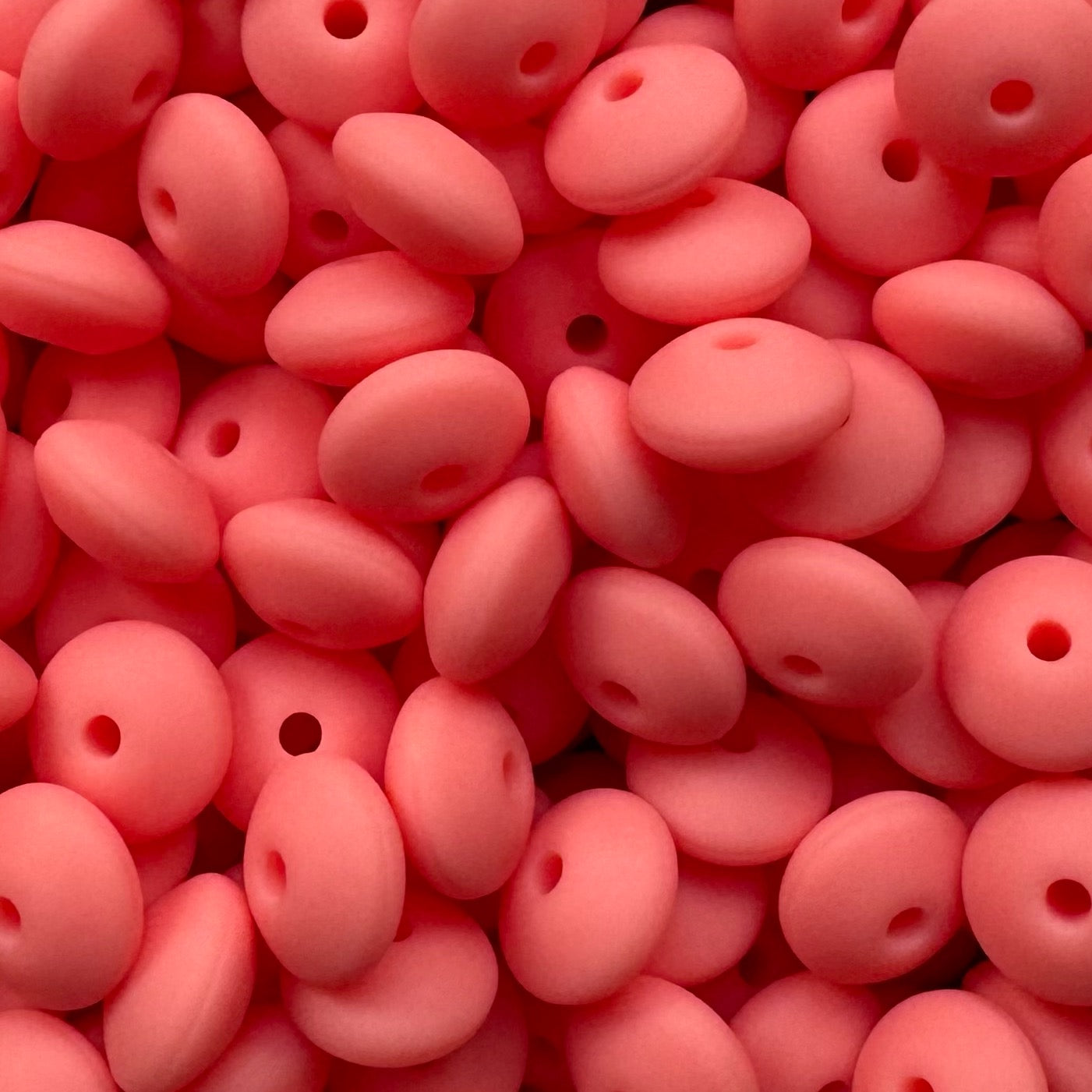 12mm Powder Orange Silicone Lentil Bead