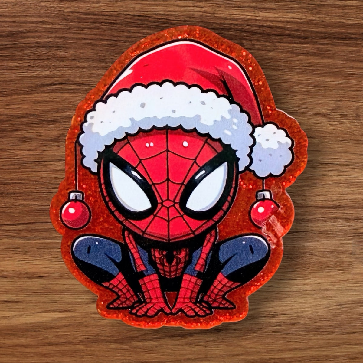 Spider Guy In Santa Hat Acrylic Flatback