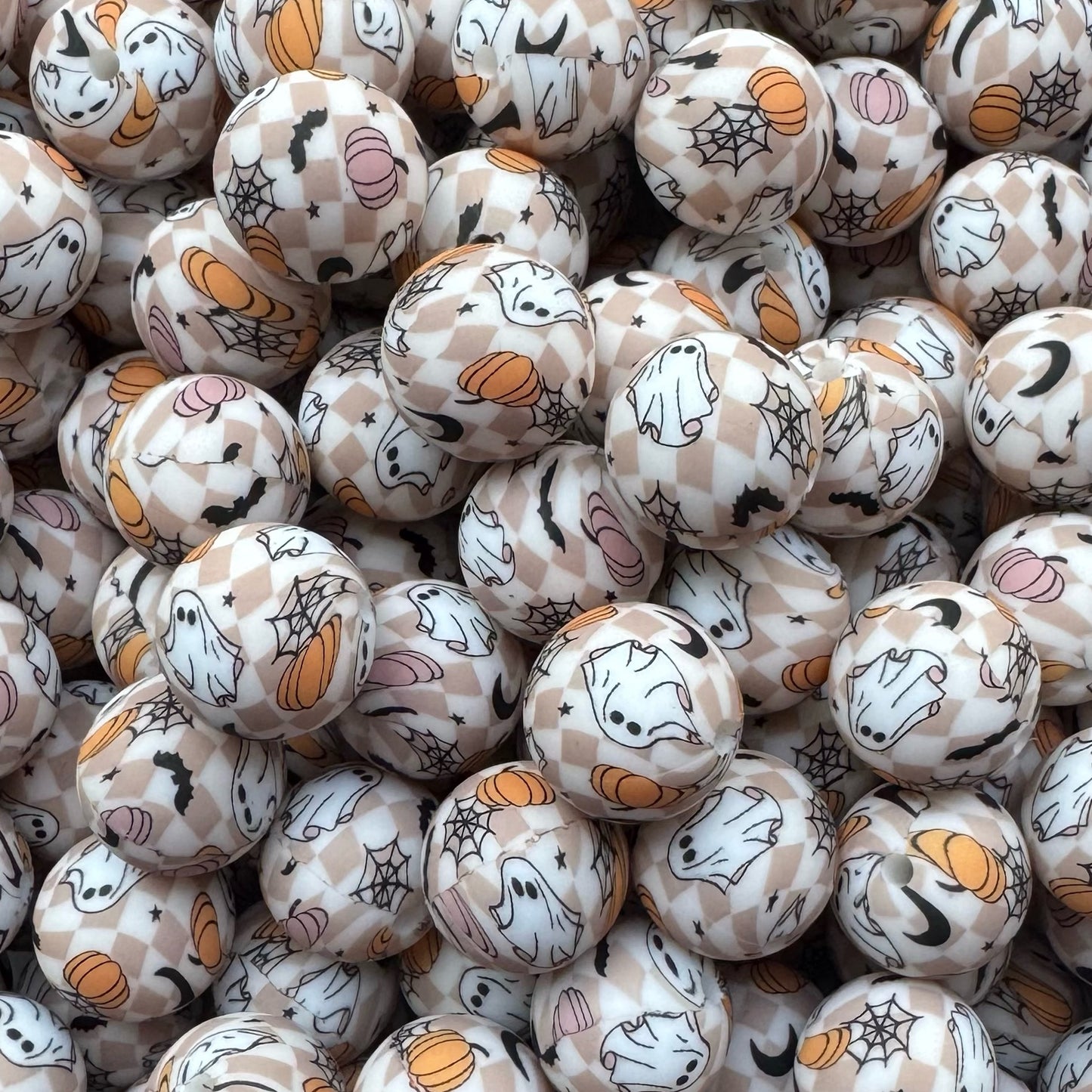 15mm Spooky Ghost Silicone Bead