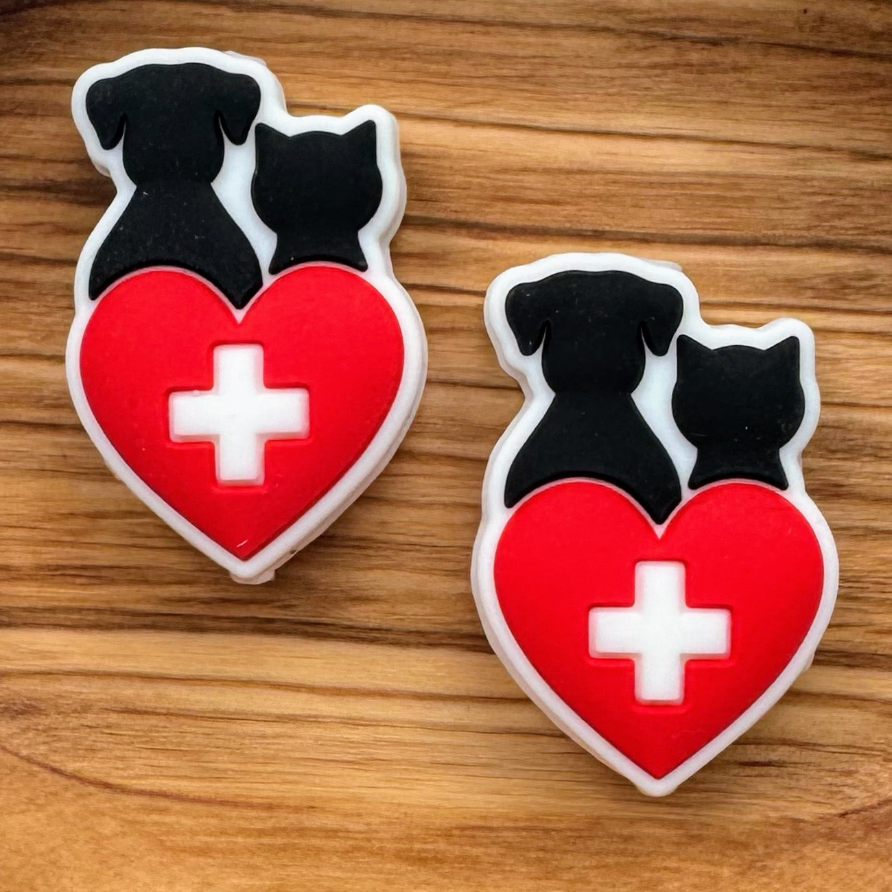 Cat and Dog with Heart Focal