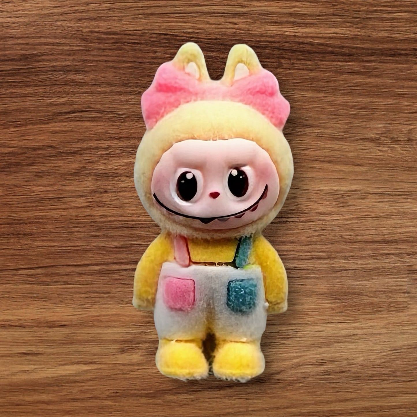 Flocked Monster With Bow Bead