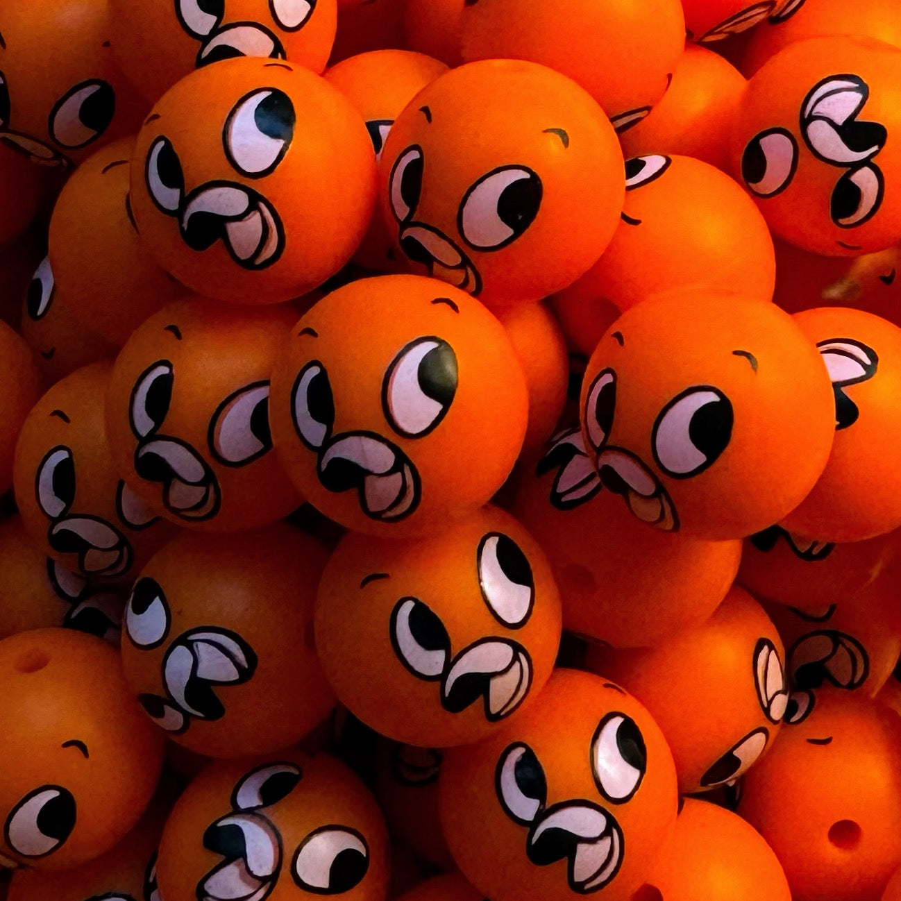 15mm Orange Silicone Bead
