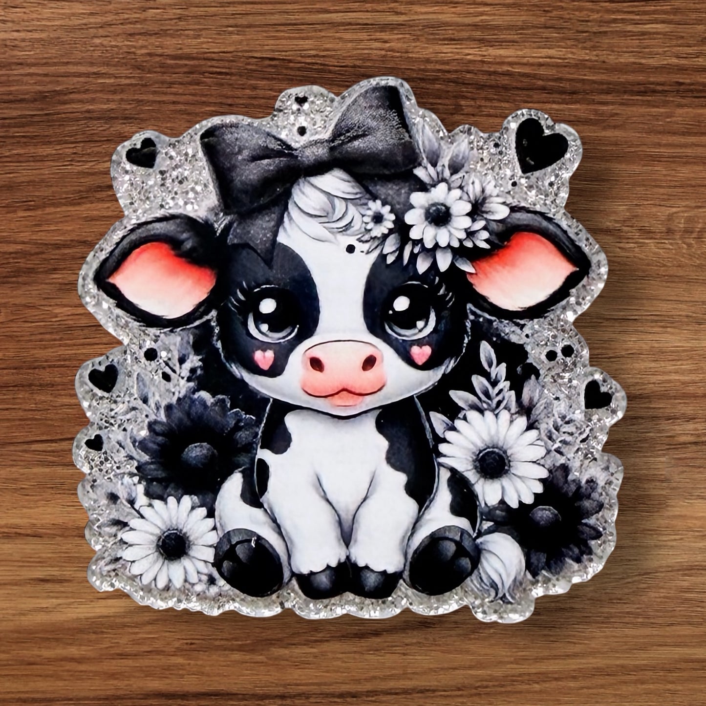 Black & White Cow Flatback
