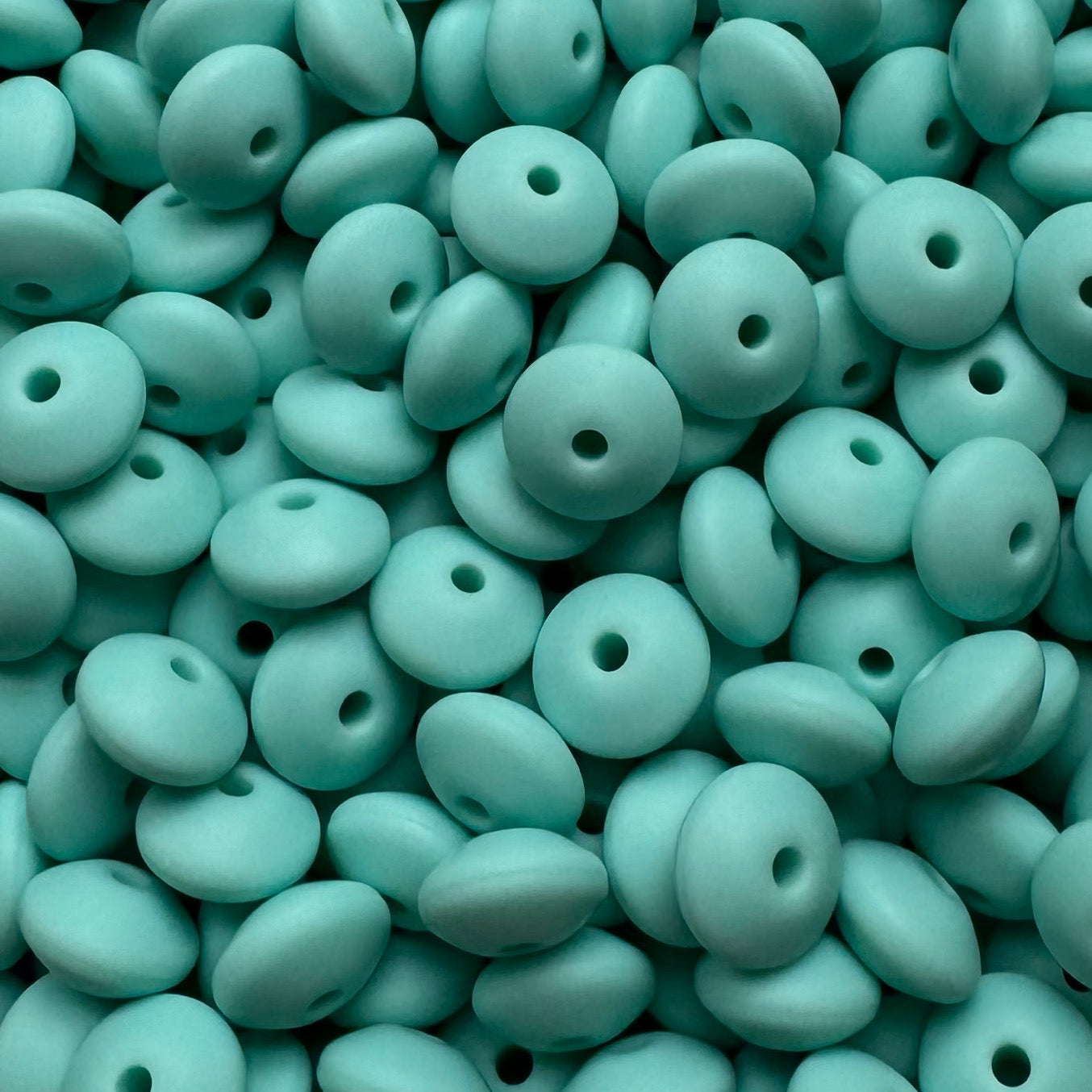 12mm Aruba Blue Silicone Lentil Bead