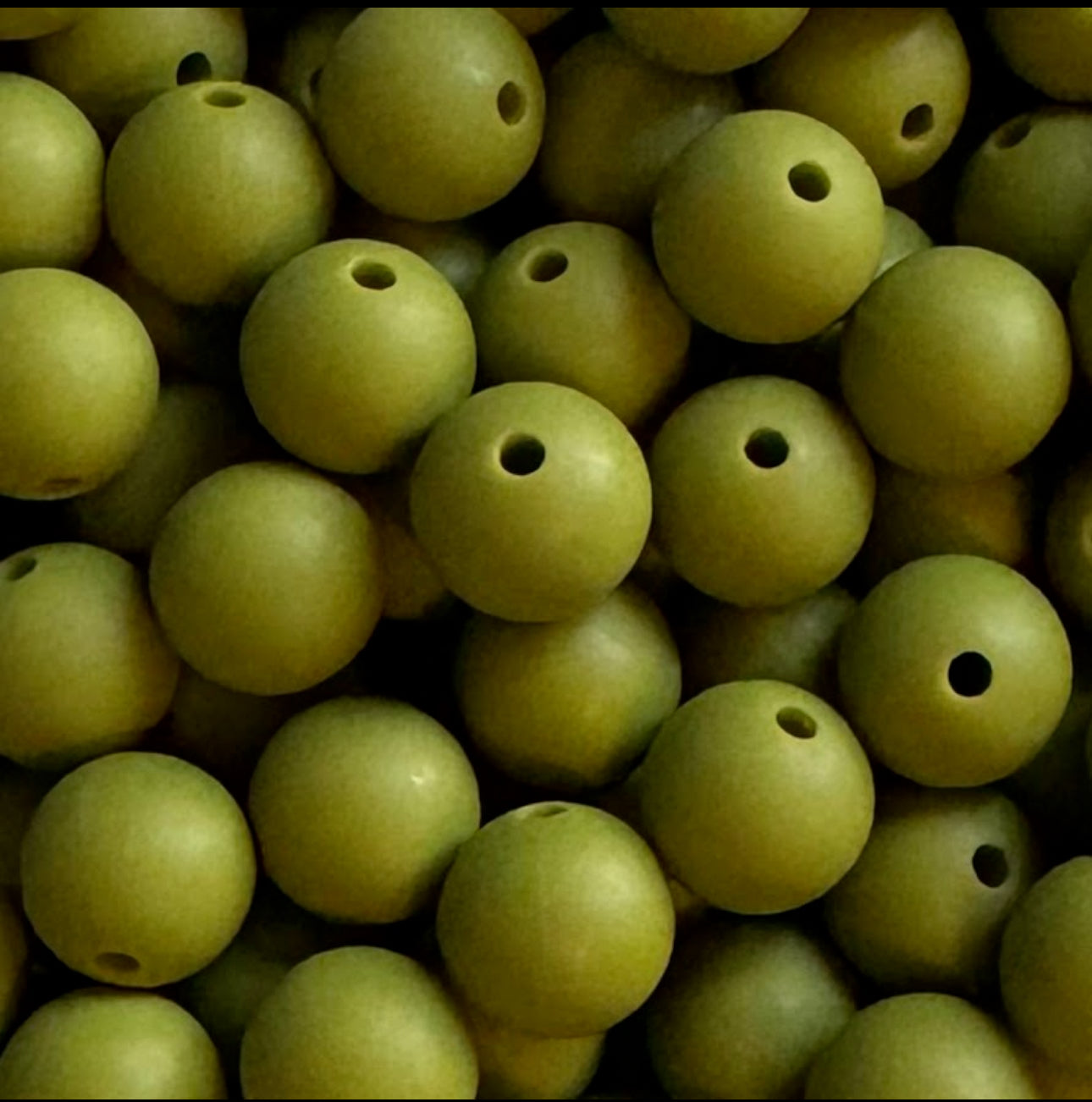 12mm Army Green Silicone Bead