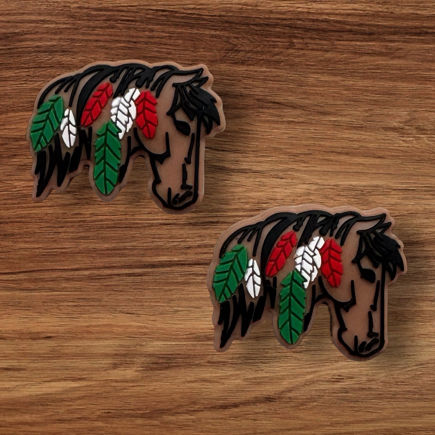 Horse With Christmas Feathers Focal